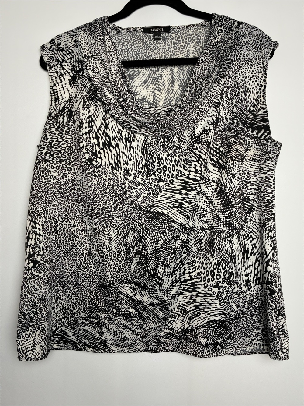 Elementz Black & White Animal Print Scoop Neck Camisole